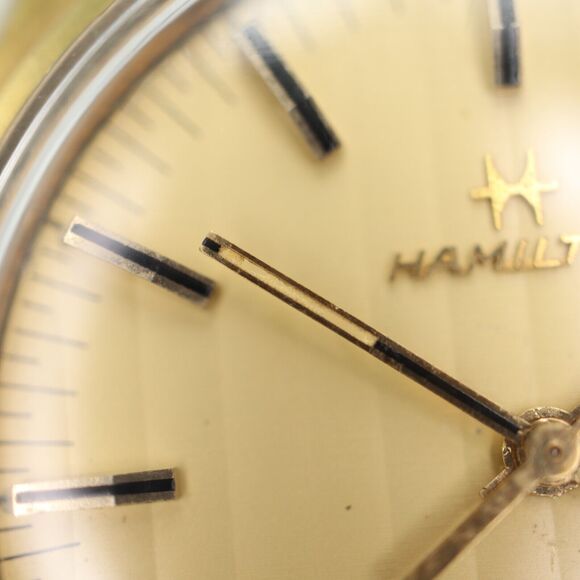 Vintage Hamilton Men Day Date Watch 37mm Gold Pin Stripe 14k Plated 707004 WORKS - Picture 7 of 16